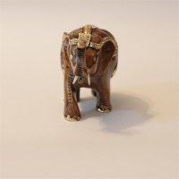 Elefant, geschmückt, Rüssel hoch, dunkel, 6,25 cm