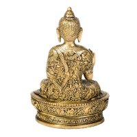 Buddha Life aus Messing, sitzend, ca 15 cm hoch