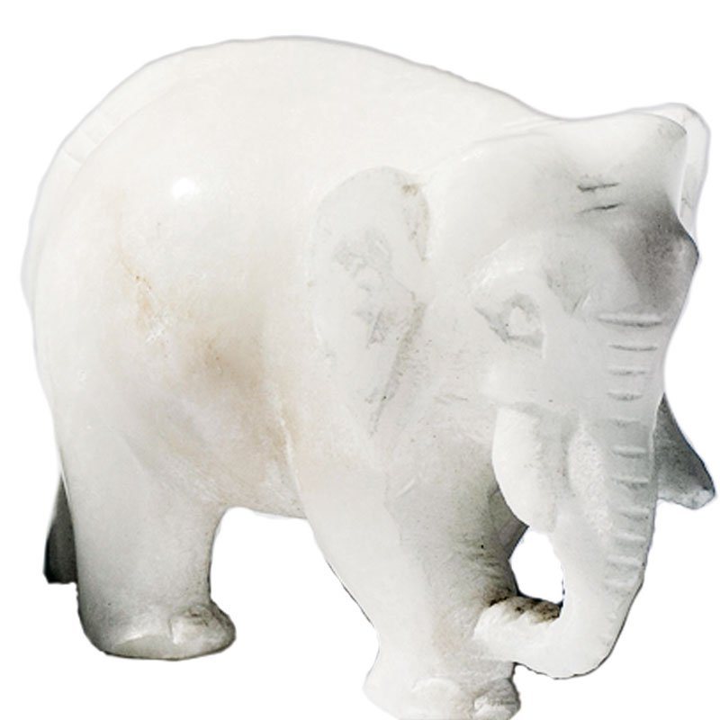 Alabaster: Elefant, seitlich, ca 7,5 cm