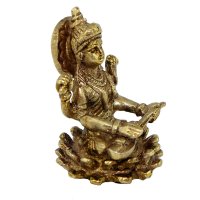 Saraswati auf Lotus aus Messing, ca 8 cm