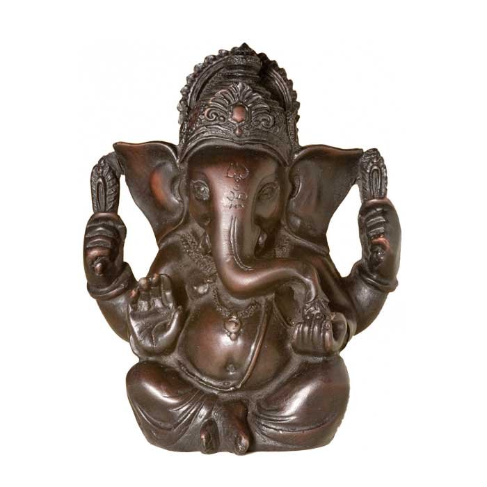 Ganesha aus Polyresin, dunkel, ca 12 cm