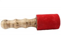 Holzklöppel mit Leder, ca 3,75cm, L=20cm
