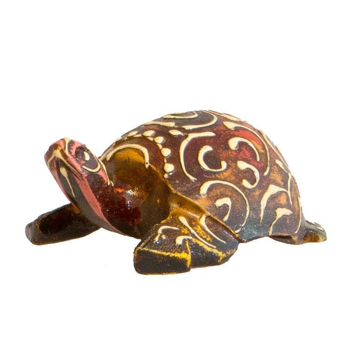 Schildkröte aus Holz, handbemalt, ca 7,5 cm